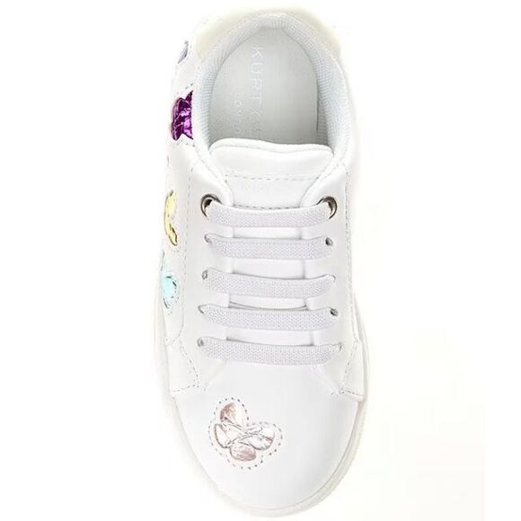 New Kurt Geiger Mini Lane Metallic Butterfly Sneaker Girls Size 2 Youth - Picture 3 of 6